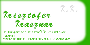 krisztofer krasznar business card